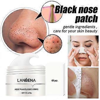 30g Nose Plants Blackhead Remover Mask with 60Pcs Nose Pore Strips, Peel off Mask-Deep Cleansing Pore & Acne