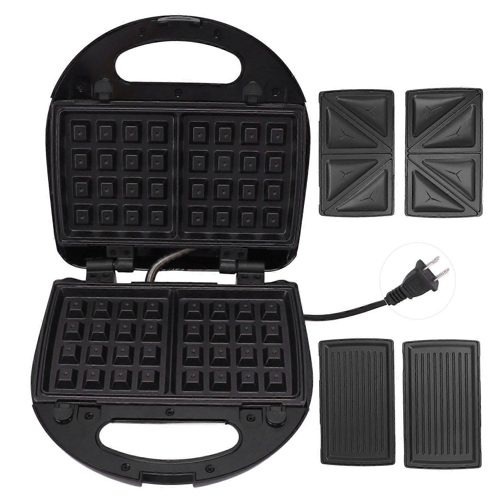 3 in 1 Sandwich Maker 800W Efficient Prevents Stick Removable Plate Waffle Maker for Grilled Cheese Steak