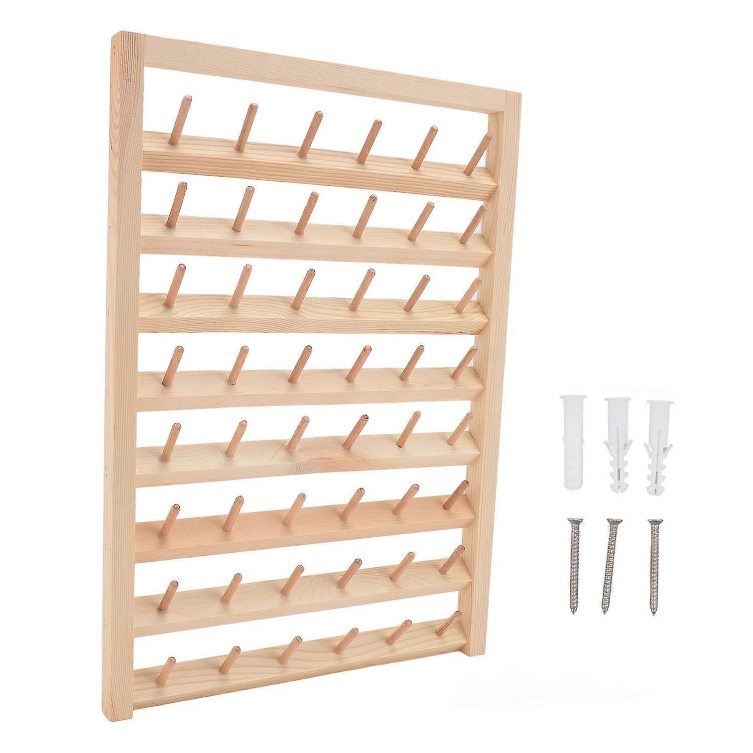 48 Spools Thread Rack Wall Mounted DIY Eco Friendly Embroidery Spool Thread Organizer for Household 