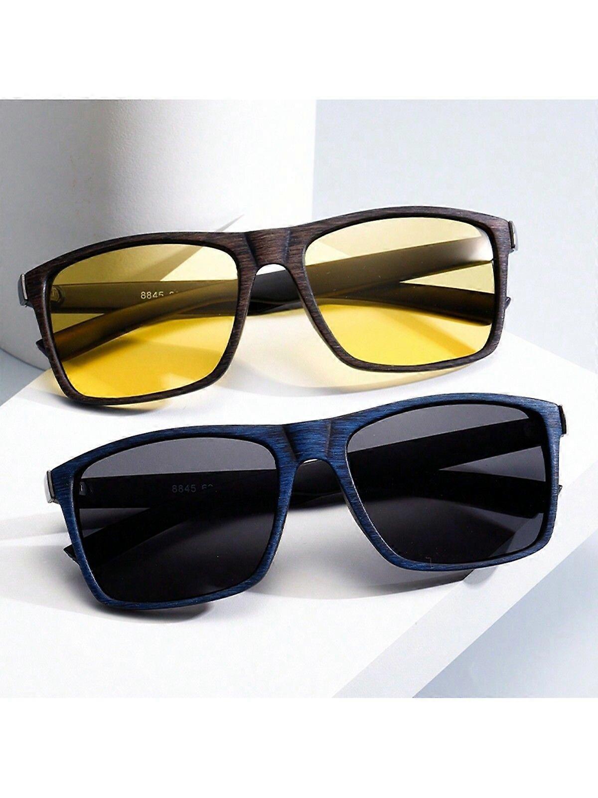 ファッションスクエア偏光ナイトビジョンファッションメガネ、男性と女性のための屋外、運転、釣り、旅行、イエローレンズ、ナイトビジョンメガネに適しています