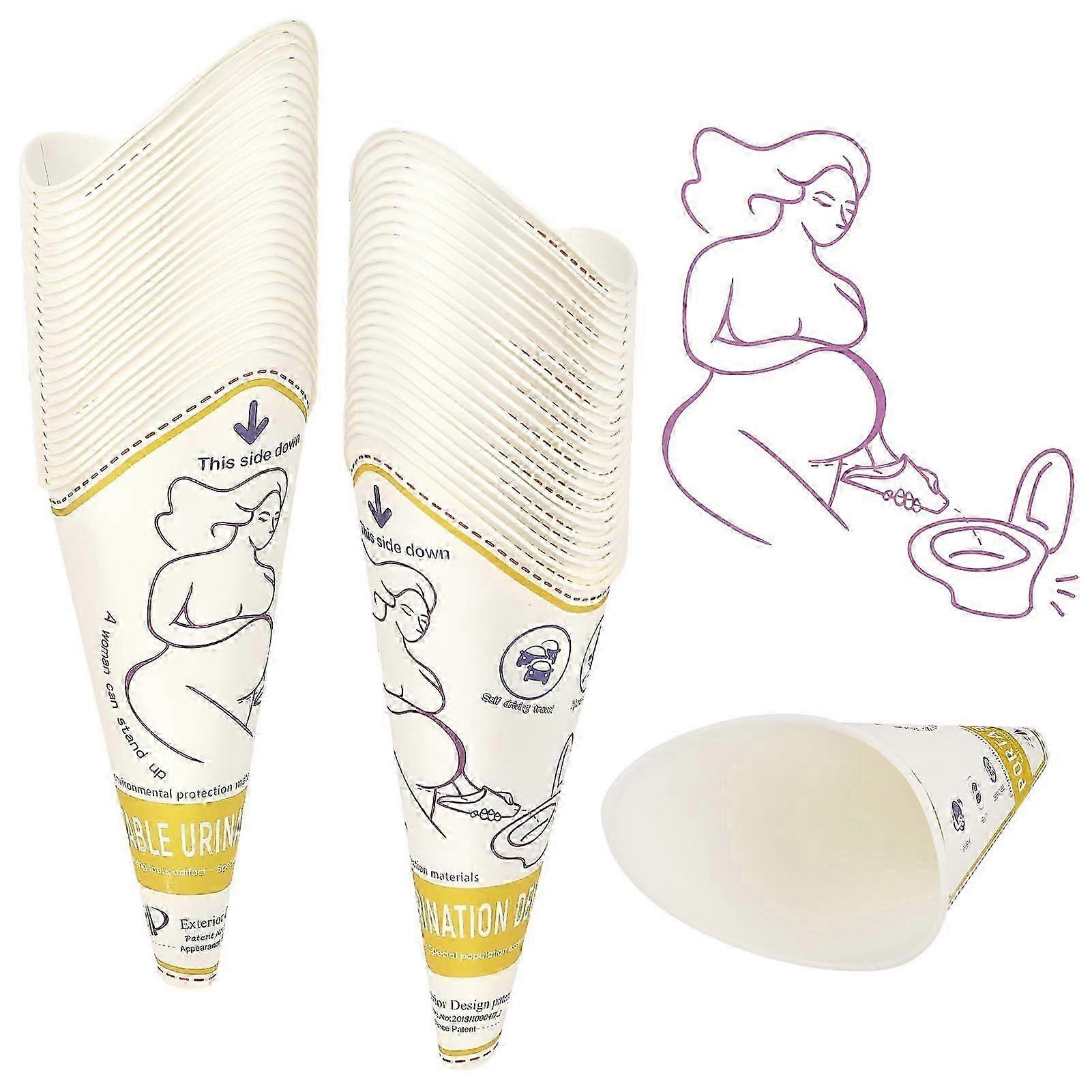 Paquet de 50 urinoirs pour femmes, urine de toilette discrète sur le pouce pour femmes, appareil d'urine portable en papier jetable