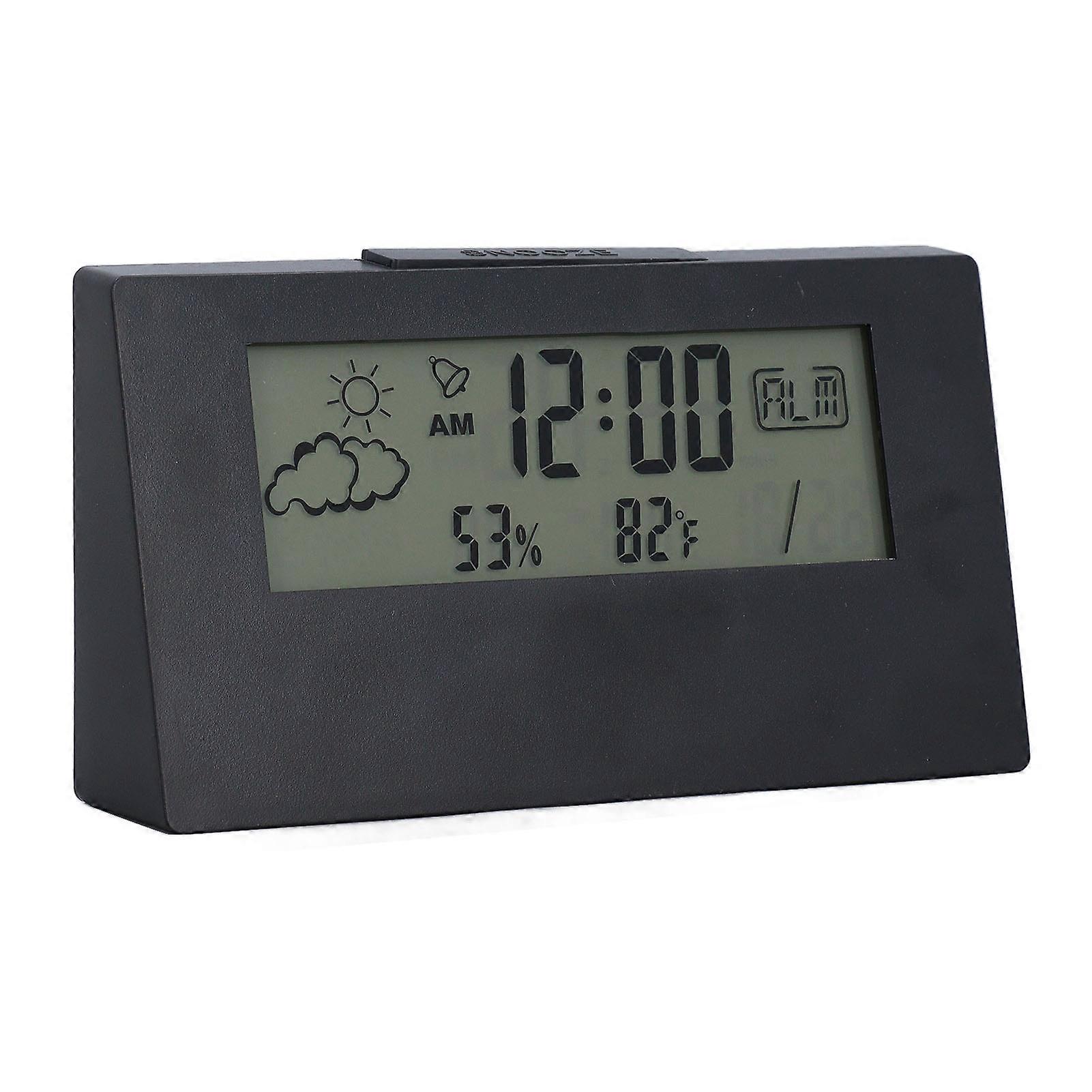 Digital Alarm Clock LCD Backlit Display Multifunctional Electronic Desktop Clock for Bedroom