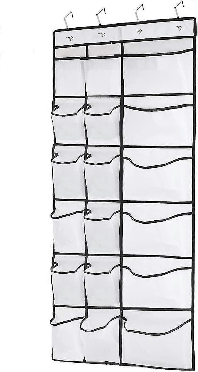 Over The Door Shoe Organizers, 12 Mesh Poets + 6 Large Mesh Storage Various Compartments Hanging Shoe Holder Collection With 4 Hooks Shoes Organizer
