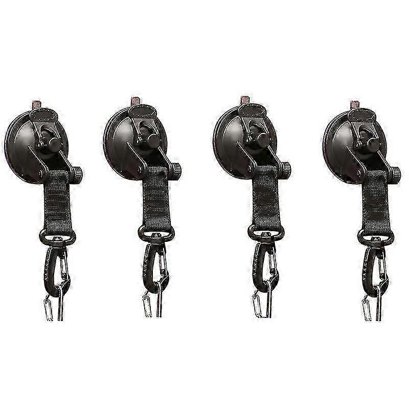 4pcs Powerful Suction Cups With Hooks Upgraded Car Camping Tie Down Suction Cup Camping