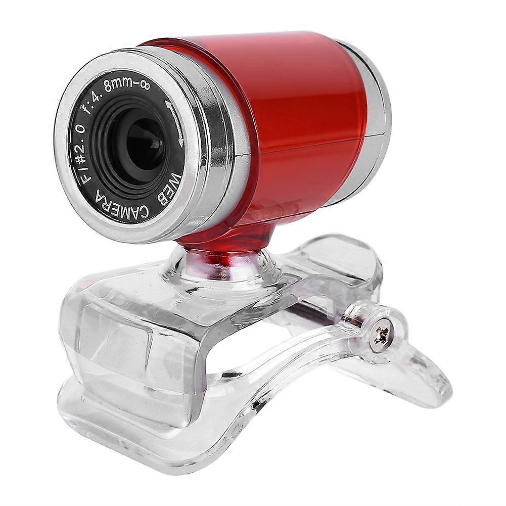 Clip On 360 Degree USB 0.3 Megapixel HD Webcam Web Camera with Microphone Red Sliver