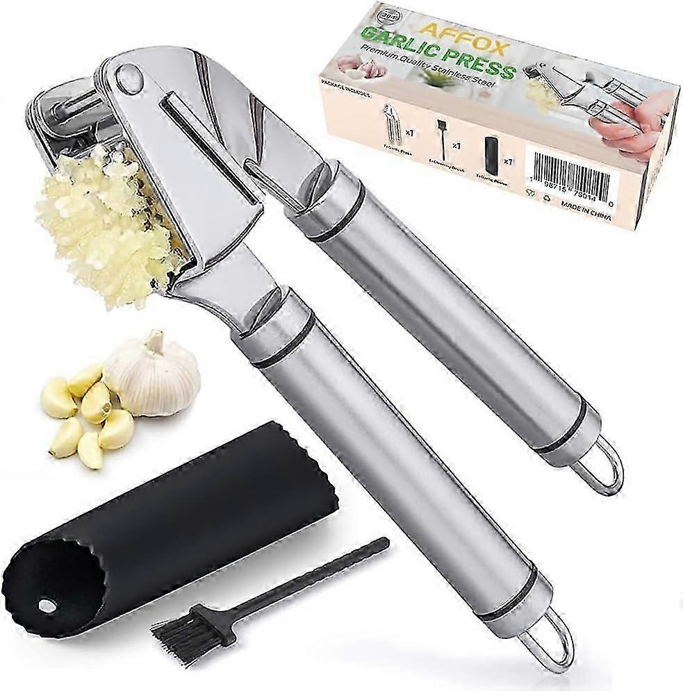 Stainless Steel Professional Grade Garlic Press  Rust-Proof, Ergonomic Design