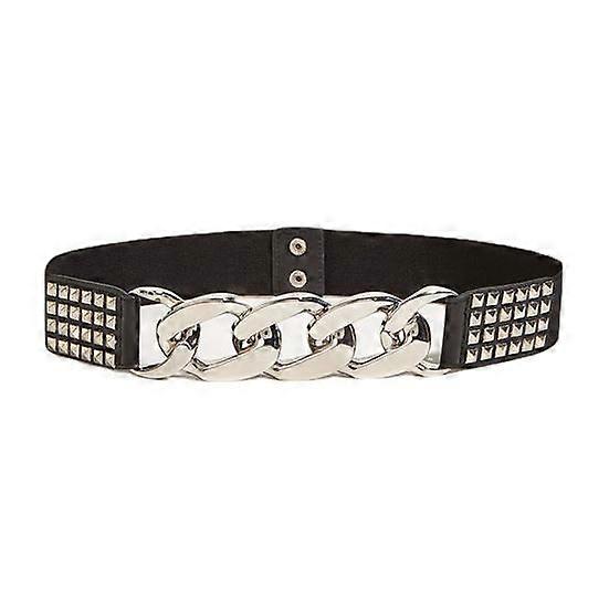 Fitted Elastic Women Waist Belt Terrific Simple Metal