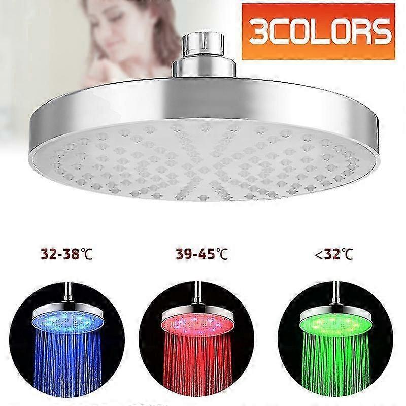Colorful LED Bathroom SPA Shower Head Pressurized Water Saving Temperature Control Colorful Light Handheld Big Rain Shower