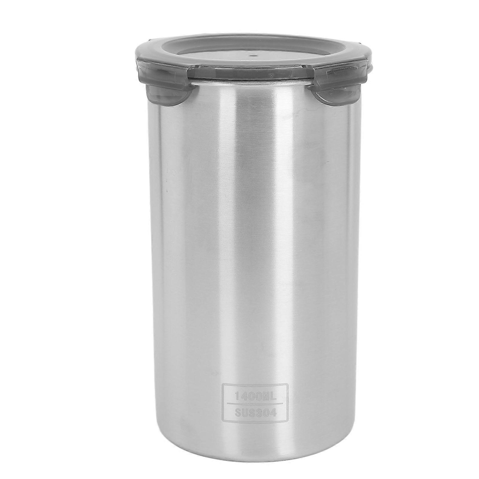 Boîte de conservation hermétique en acier inoxydable avec fenêtre transparente, 1 400 ml, pour céréales, café, thé
