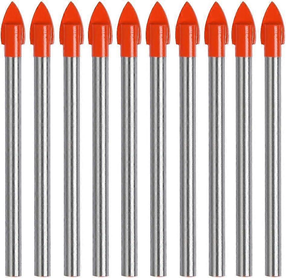 10pcs Glass Drill Bit with Titanium Coating, 6mm Ceramic Drill Bits Mirror Drilling Tool