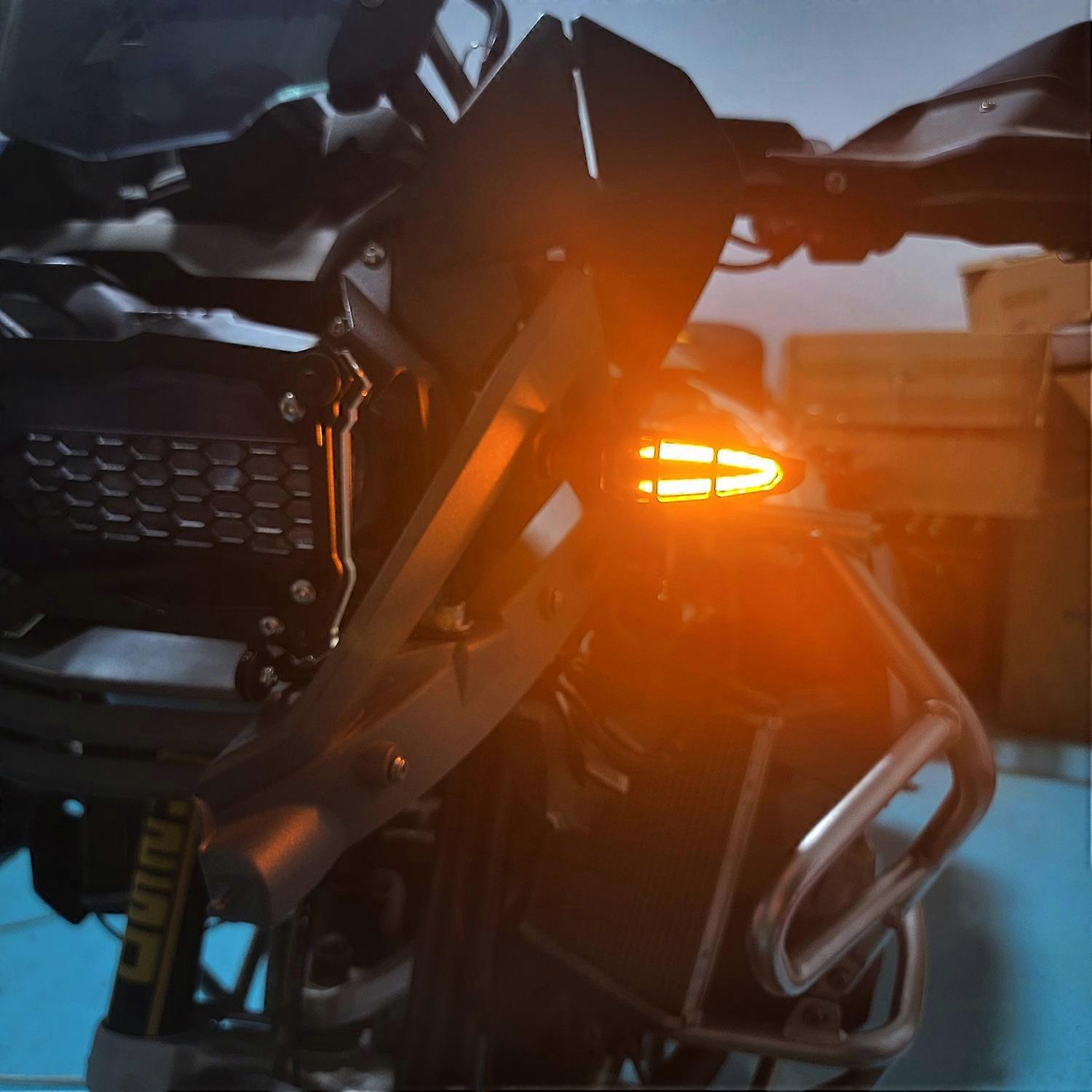 Motorcycle LED Front Rear Turn Signal Lights,Turning Indicators Daytime Running Lights Brake Lights 