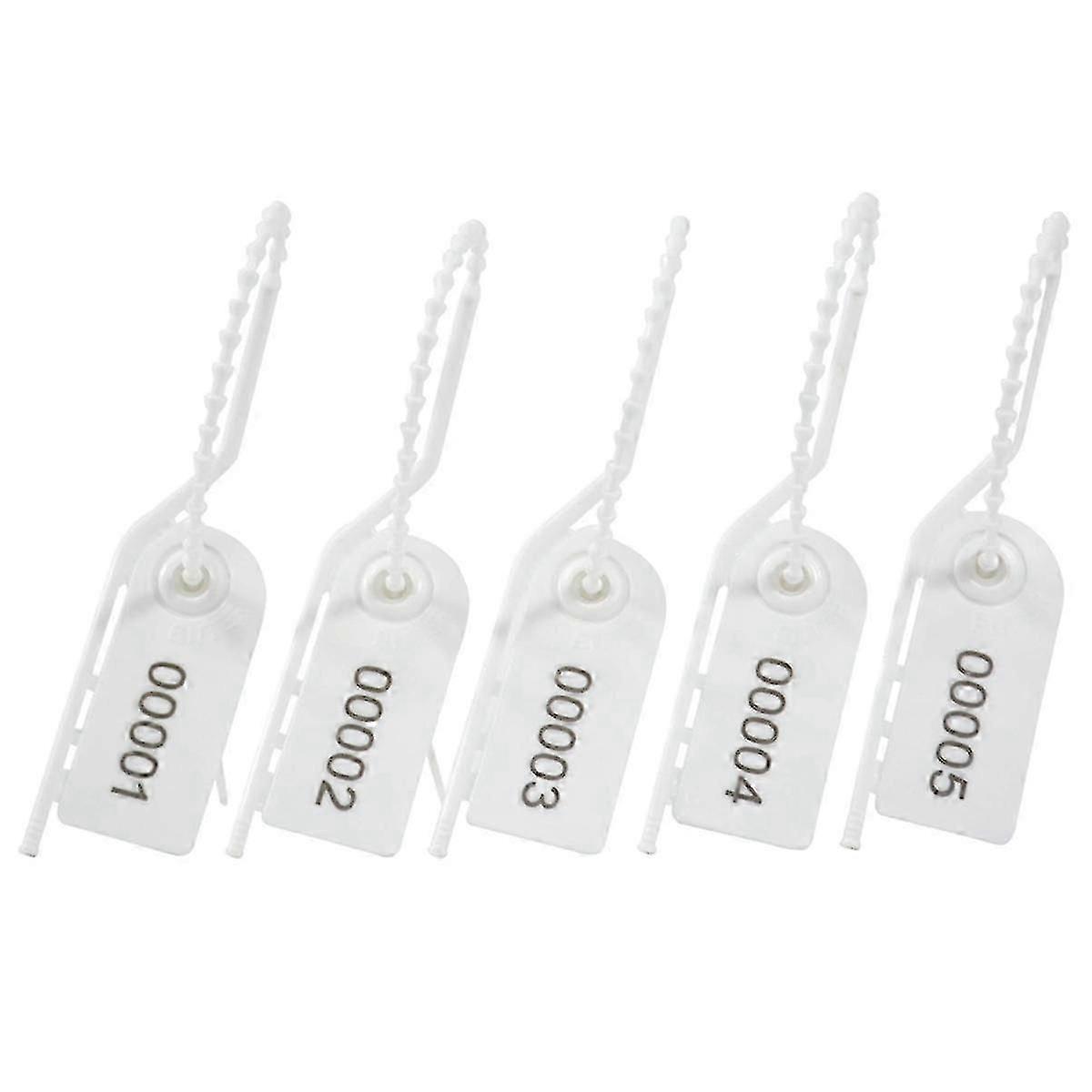 100 Numbered Plastic Security Seals Tamper Proof Tags Pull Ties Secure Anti Tamper Seals Self-Locking,White