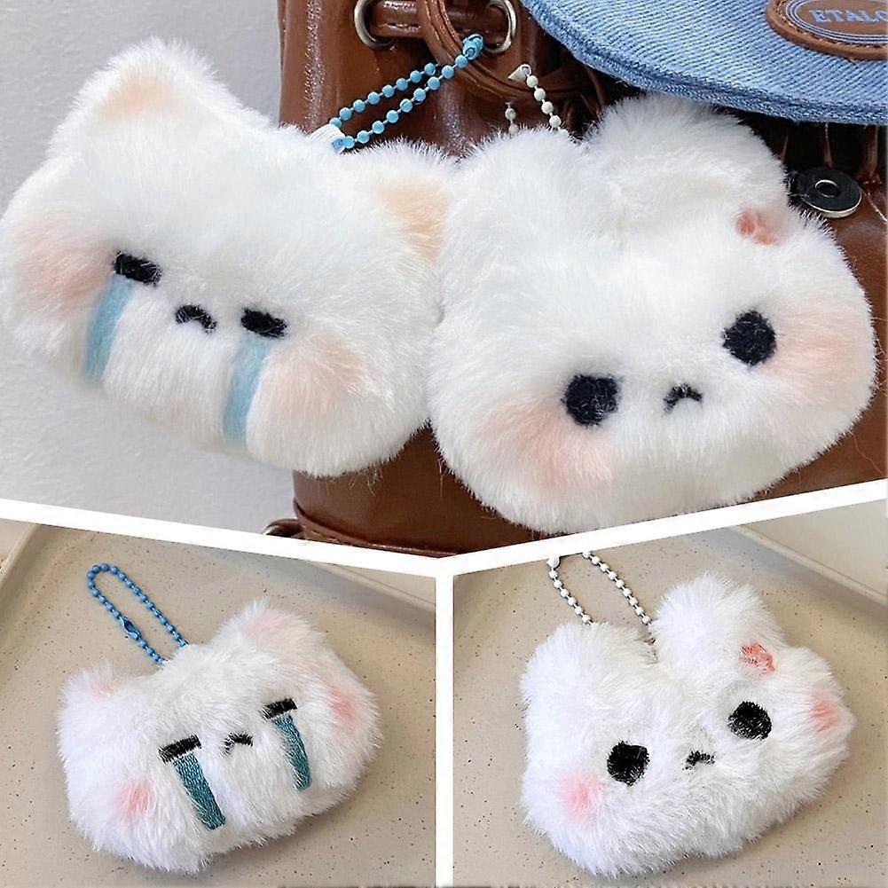 Adorable Fur Bunny Fluffy Rabbit Plush Toy Keyring Bags Charm Pendants Keychain