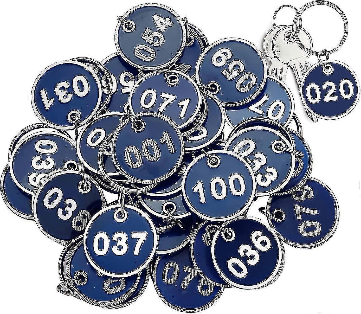 Anjetan Numbered Tags, 100 Pcs Number 001-100 Stamping Number Tags Labels For Classification, Round Metal Numbered Marking Identification Tw