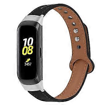 For Fit SM-R370 Kellon Rannehihna Kaksoisliittimellä - Apricot Style B Samsung Galaxy Fit Musta