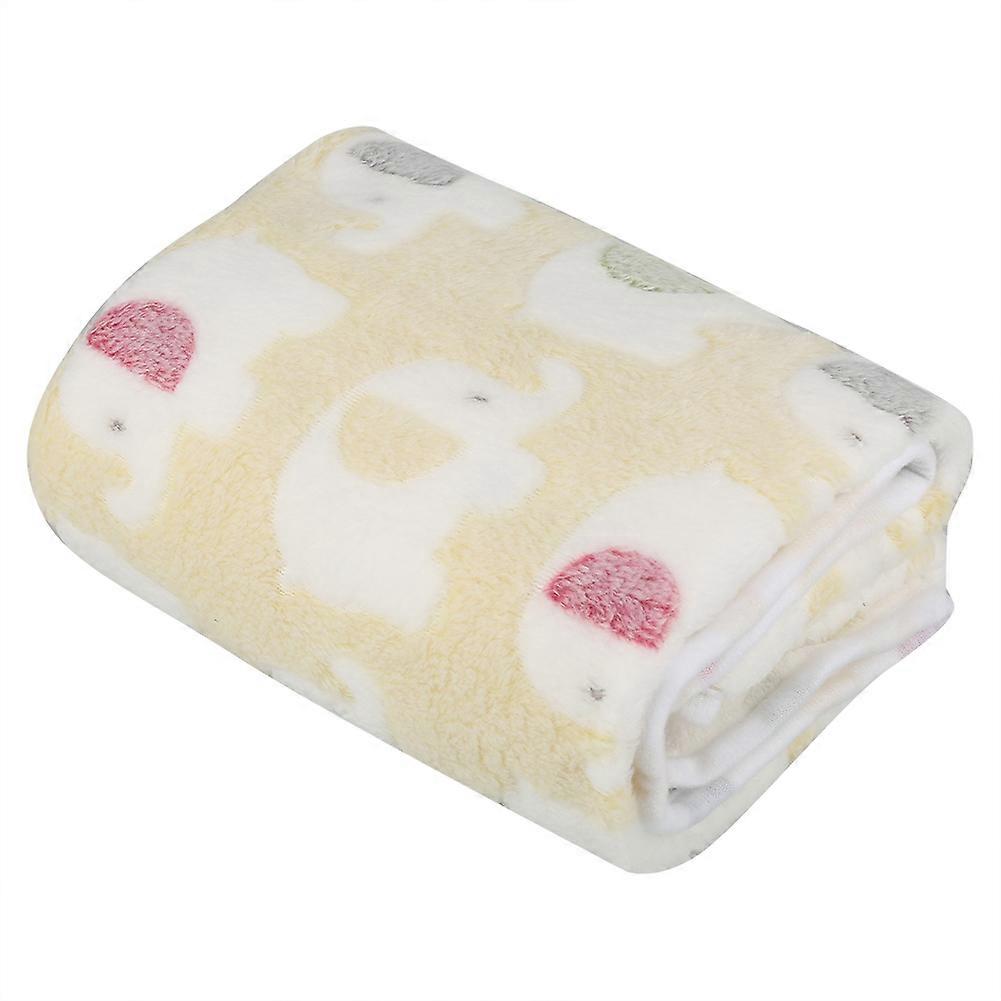 Cartoon Elephant Pet Blanket Soft Warm Plush Coral Fleece Mat for Dogs and Cats Sleep Cushion 24x36 Inches