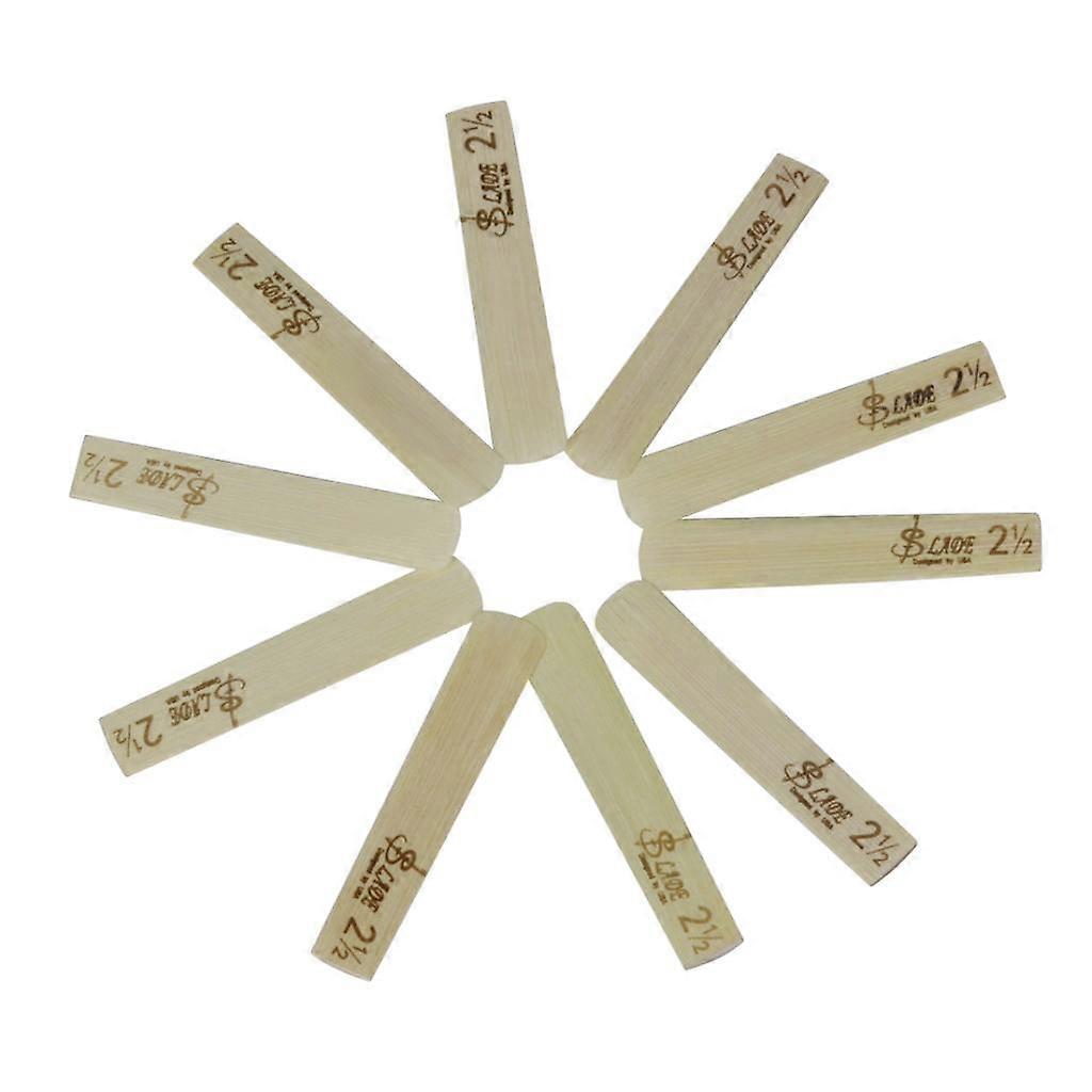 10pcs/Pack Bb Clarinet Mouthpiece Reeds 2.5 Wood Color for Clarinetist