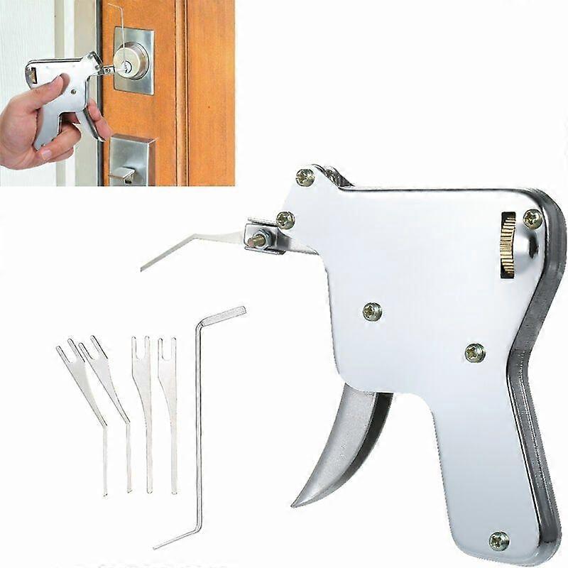 Snow-Small White Pistol 6 Piece Set Unlocking Practice Tool Locksmith Unlocking Tool