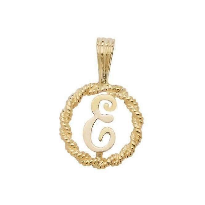 9ct Yellow Gold Rope Initial Pendant PN525/E