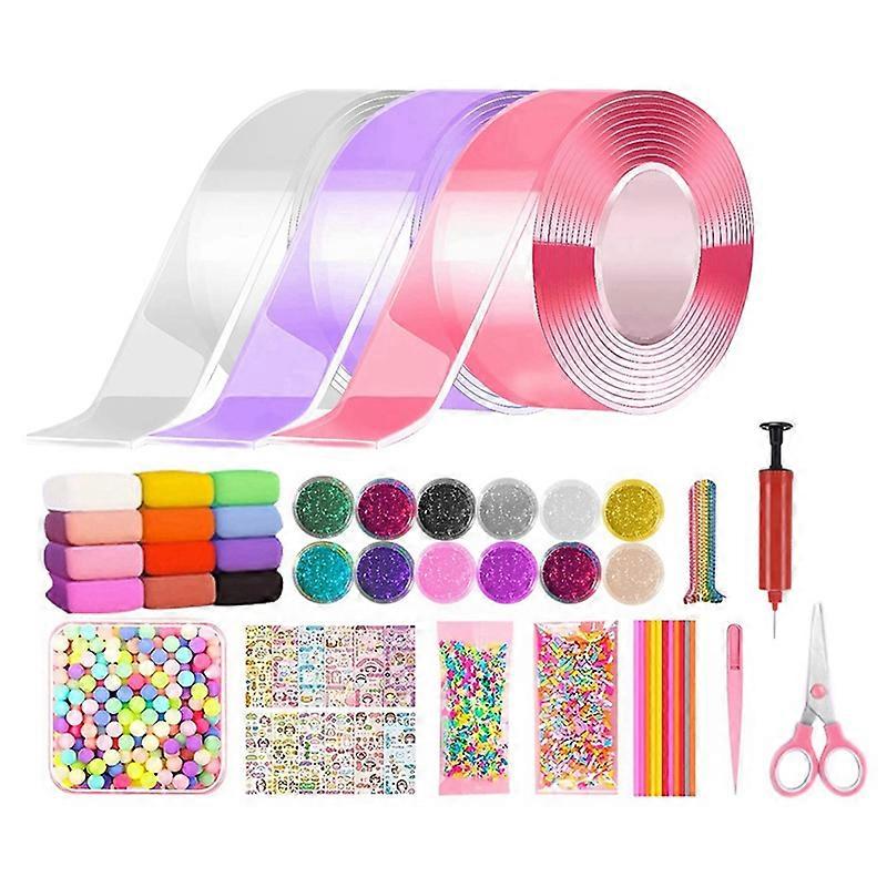 Nano Tape Kneading Blowing Bubble Full Set Nano Tape Double-Sided Tape Paste Blowing Bubble Toy Stic