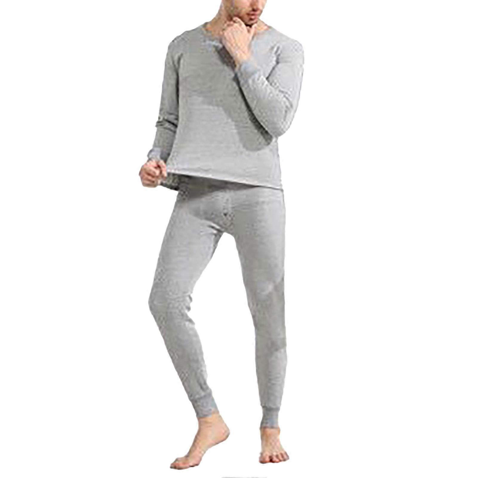男士保暖内衣套装 加厚时尚修身冬季圆领衬衫 长裤套装
