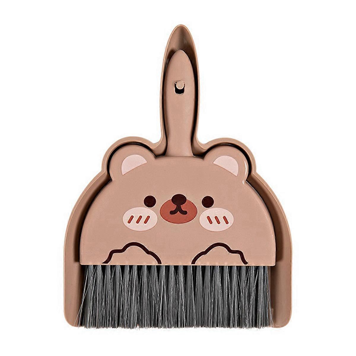 Mini balai et pelle à poussière pour enfants, ensemble de nettoyage mignon avec dessin animé, jouets ours