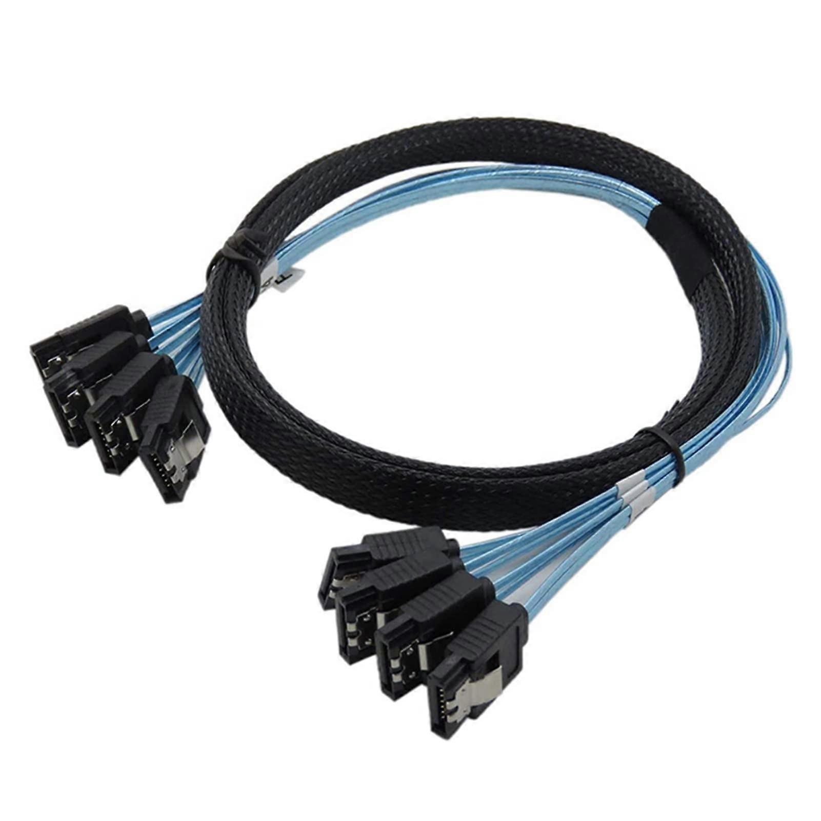 yaoqijie 6 pcs/Set Sata to Sata Cable 4/6 Ports/Set Date Cable 7 Pin Sata SAS Cable 6Gbps Sata to Sata HDD Cable Cord for Server Mining