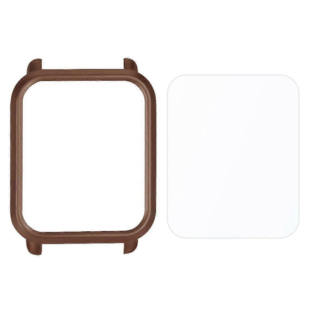 Watch Protective Case Compatible for Huami Youth, PC Material Case+Screen Protector Brown