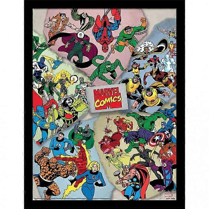Marvel Comics Torn Heroes Framed Poster