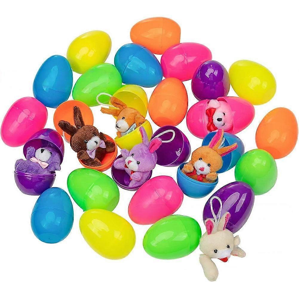 12 Pcs Decorative Bunny Easter Rabbit Eggs Keepsake Prefilled Teddy Rabbit Doll