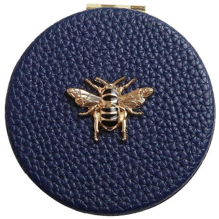 Alice Wheeler London Round Compact Mirror - Navy