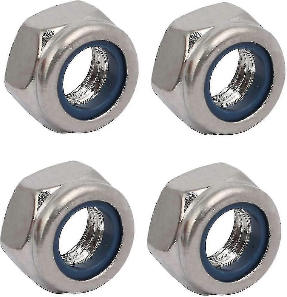 M8 Left Hand Thread Lock Nut, Silver Galvanized Metric Nuts 50pcs for Machinery