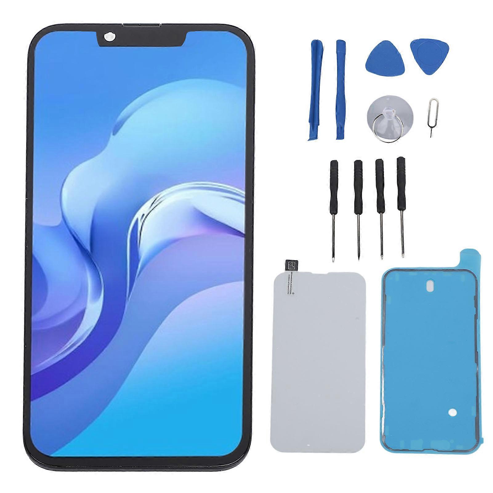 6.1in Phone Replacement Sensitive LCD Touch Screen Display Digitizer Assembly with Repair Tools and Protective Film for 14