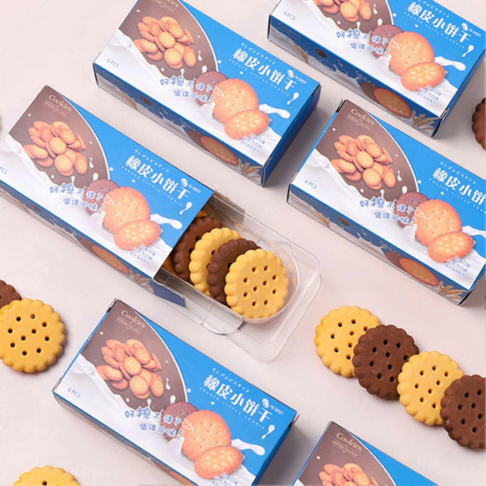 Creative Cute Simulation Biscuit Eraser Primary School Student Stationery Prize for Student Writing Drawing