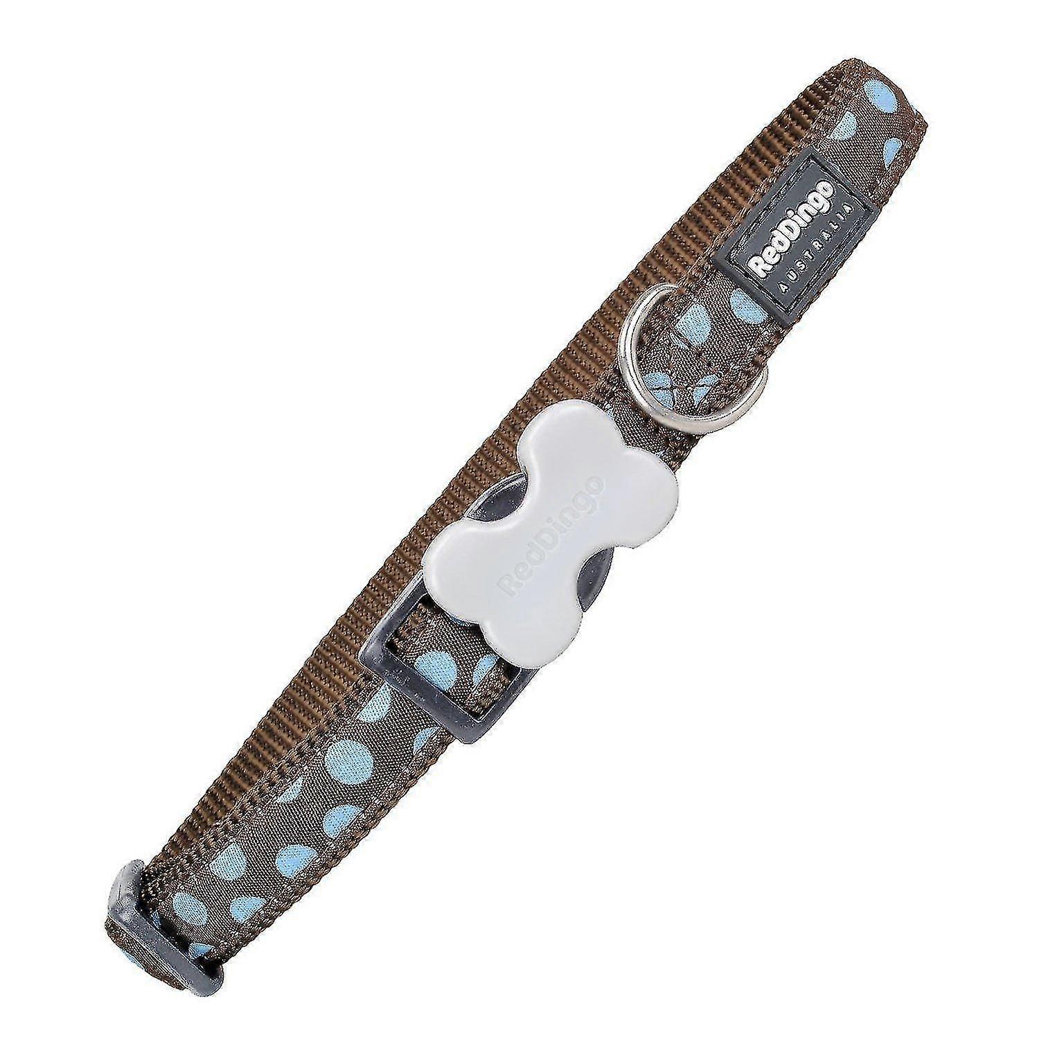 レッドディンゴパターンドッグカラー、S、12ミリメートル、ネックサイズ20 -32 cm、ブラウン/ブルースポット