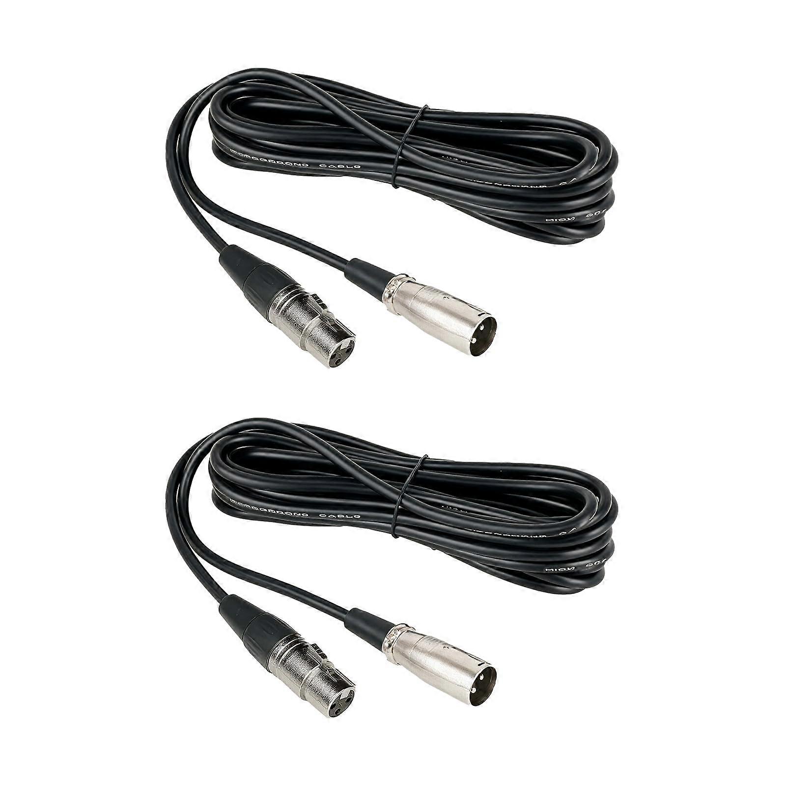 2-Pack XLR Cables, 6ft/2M Balanced XLR Male Female to Mic Cable with OFC Core