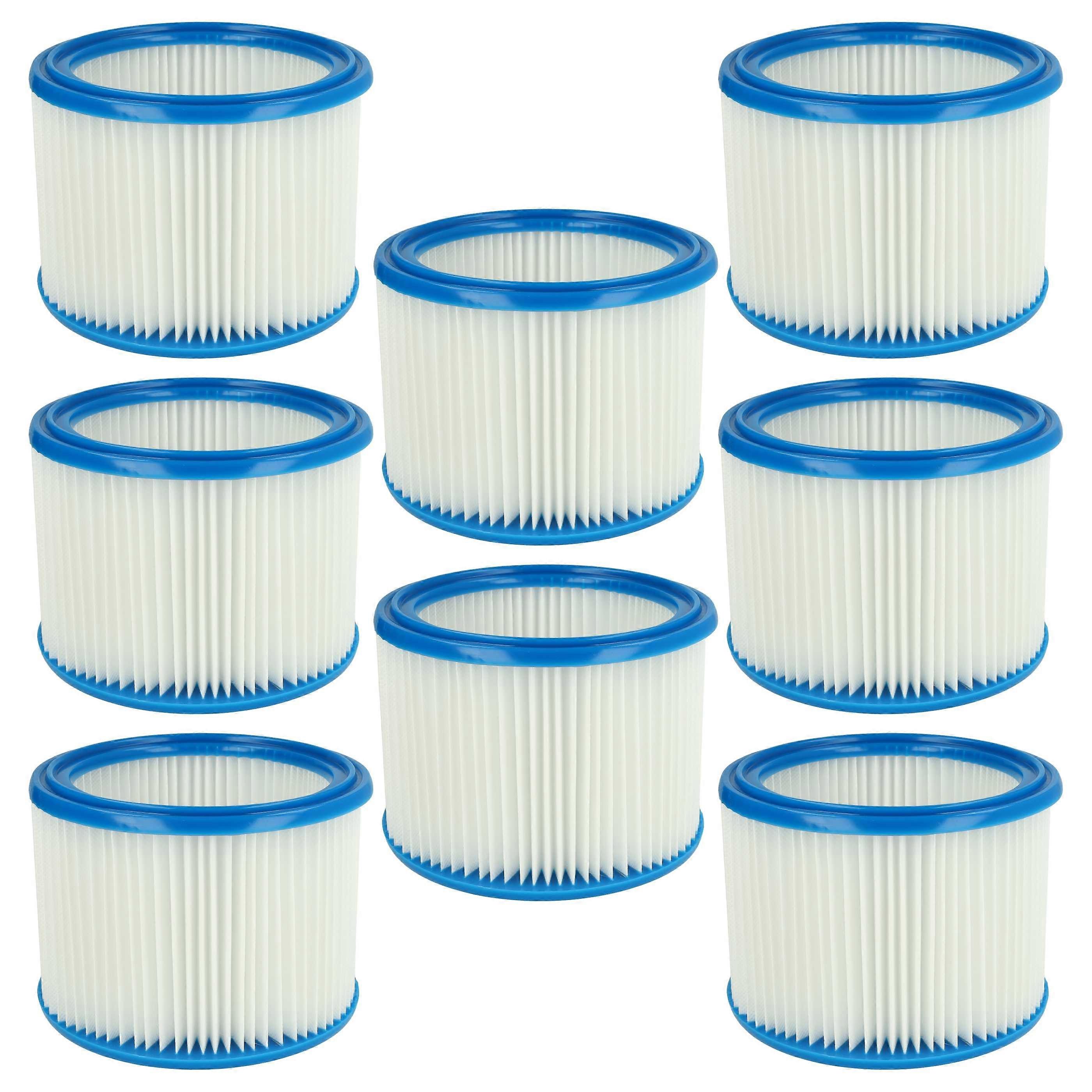 vhbw 8x Filtro Plissado compatível com Flex VC 25 L MC, VC 21 L MC, VCE 26 L MC, VC 26 L MC Aspirador de Pó - Filtro de Cartucho, Azul Branco