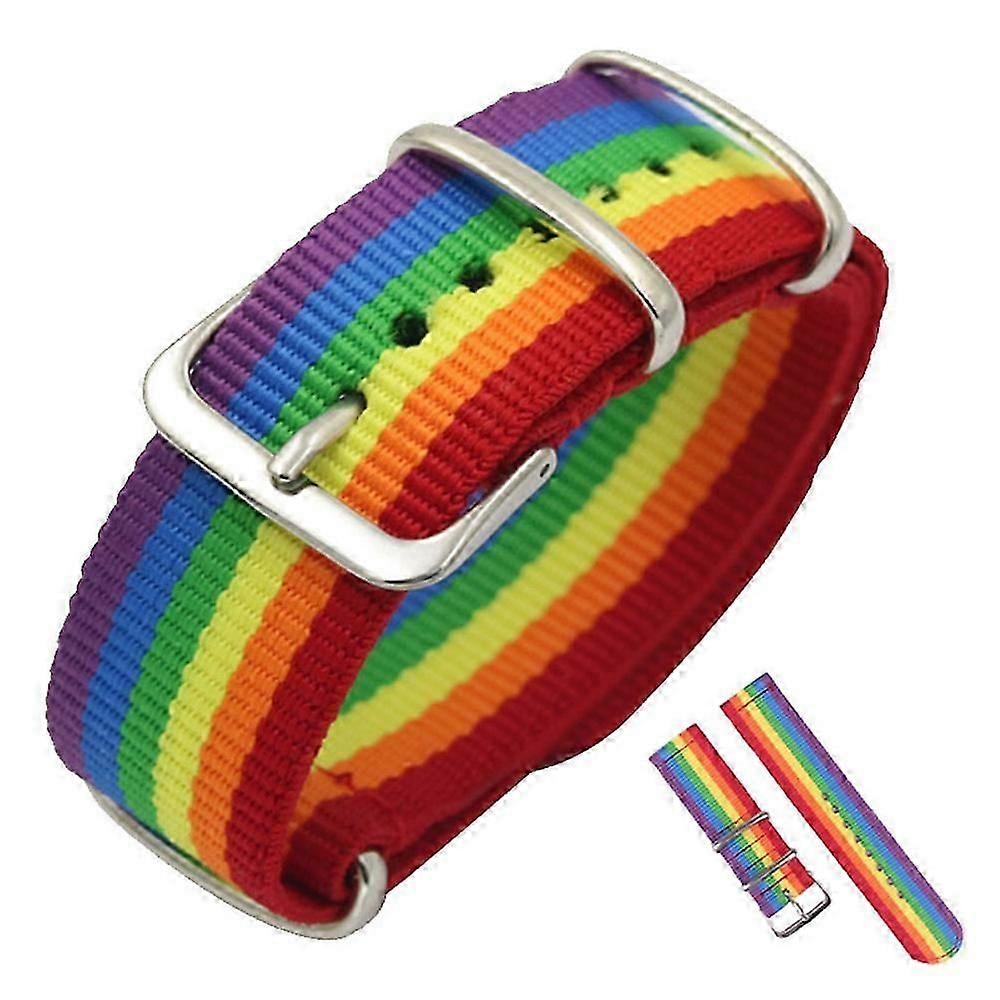 NEW Bracelet Nylon Rainbow Pride Gay LGBTQ Wristband Fully Adjustable Bracelet Wristband