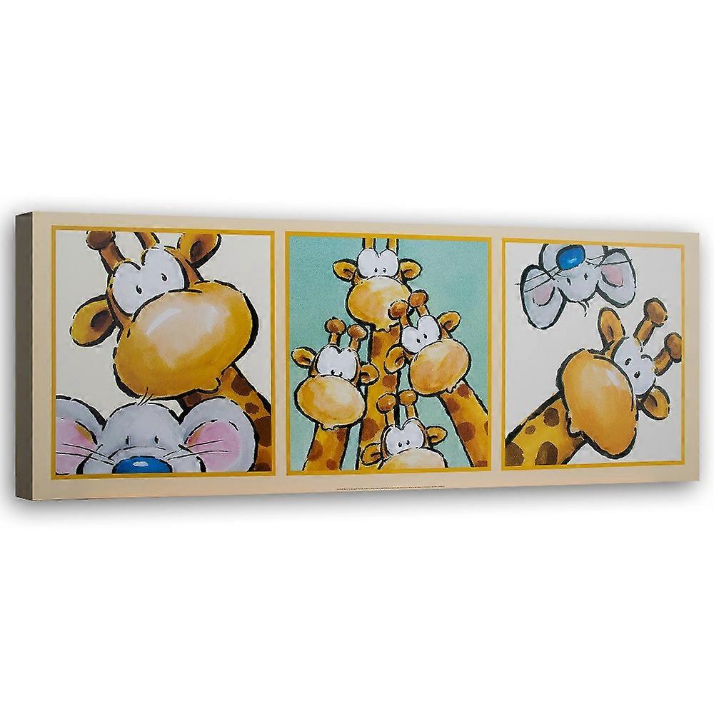 Lienzo, Jirafa y ratón - 150x50