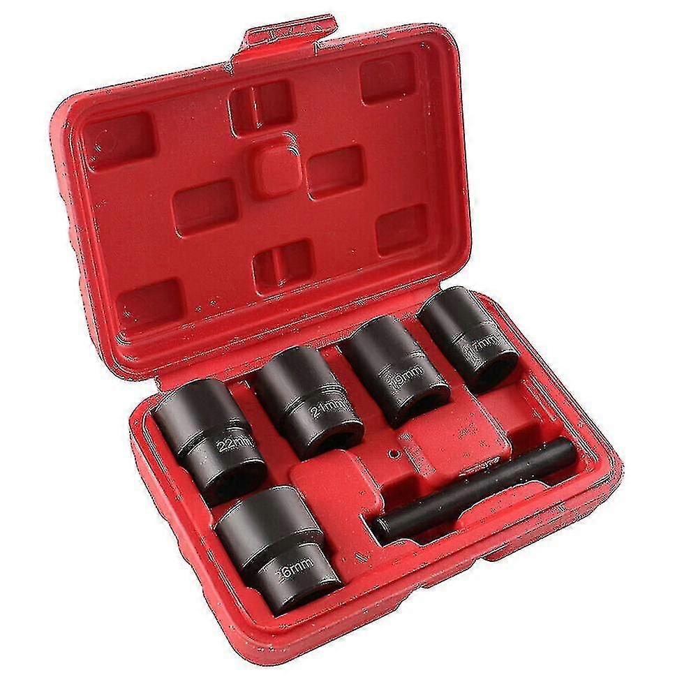 6pcs 1/2 Inch Twist Socket 5 Damaged Worn Lug Nut Lock Remover Bolt Extractor Set