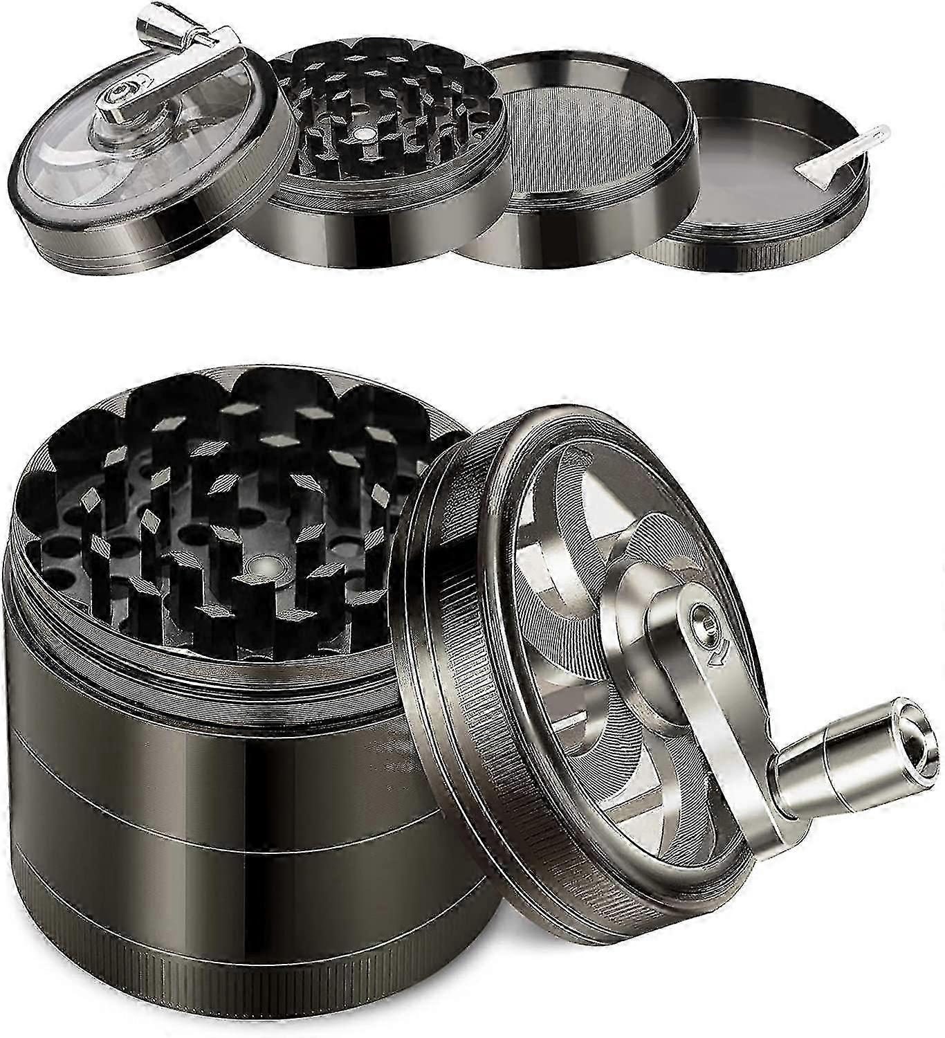 Premium 4-in-1 Grinder Set with Large Zinc Alloy Spice and Magnetic Top Cool Grinders