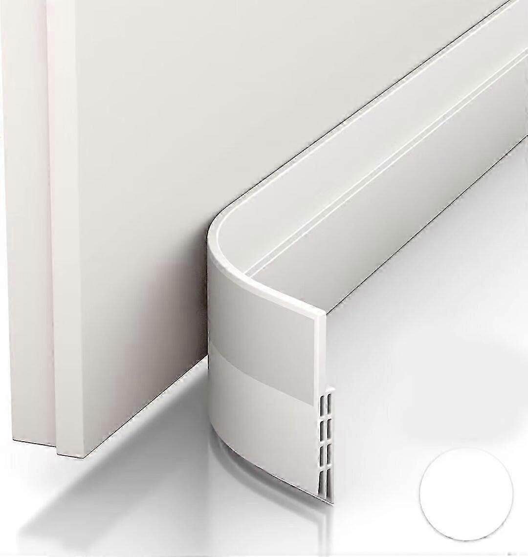 1pcs Draft Excluder & Door Seal - NEW Insulating Door Bottom (Quick to Install), Ideal for Cold, Noise & Damp Insulation (White)