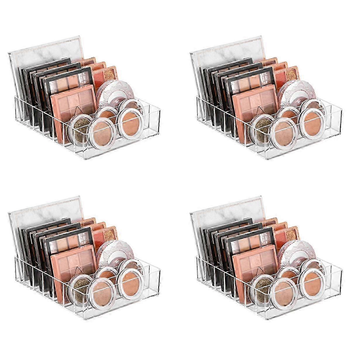 4X Compact Makeup Palette Organize, 7 Sections Cosmetics Storage Box for Bathroom Countertops, Vani