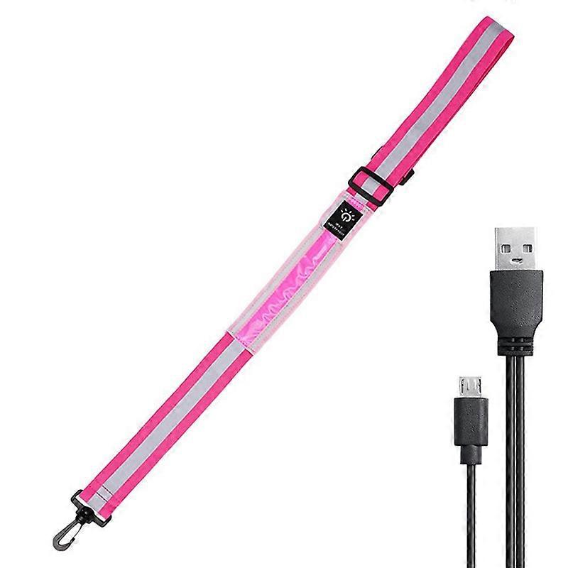 LED Reflective Belt Walking Gear,Safety Light for Walkers Night,Pink