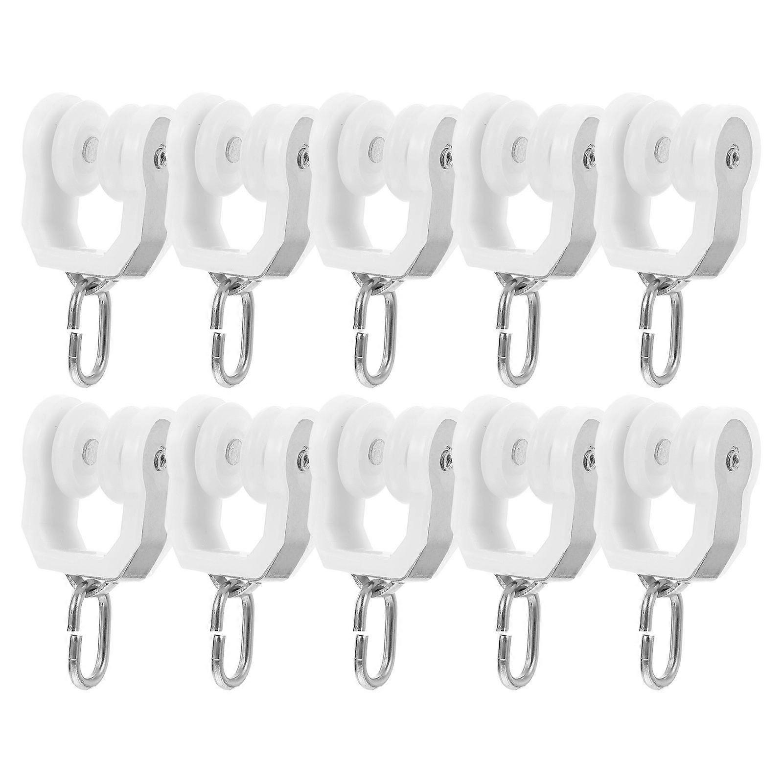 10pcs Curtain Glider Hooks Curtain Rail Track Gliders Sliding Roller Runner Hook