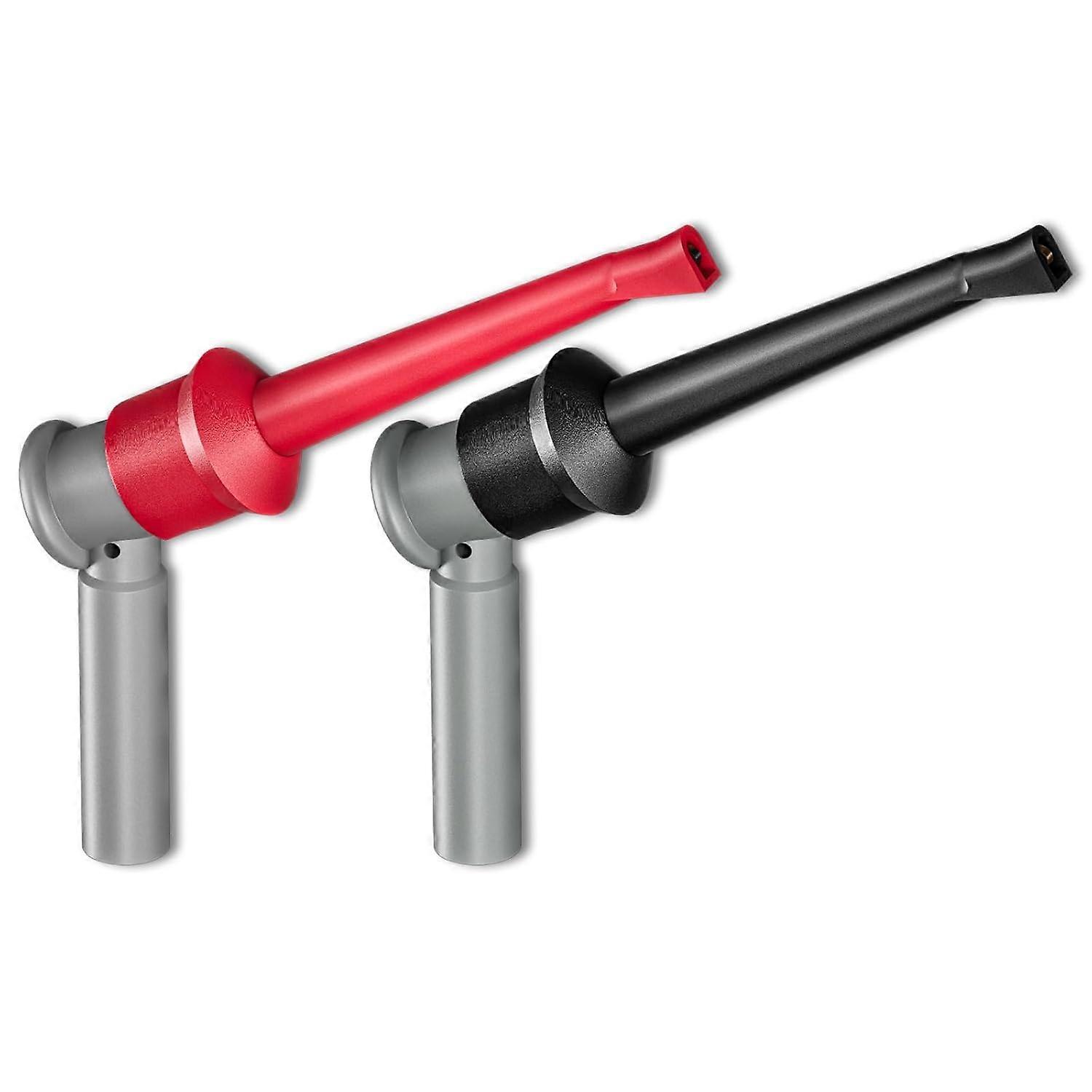 2pcs Insulated Test Hooks with 4mm Female Socket - IC Probe Clip - Internal Test Tip - Gripper Clip for 4mm Banana Plugs - Multimeter - Electrical Te