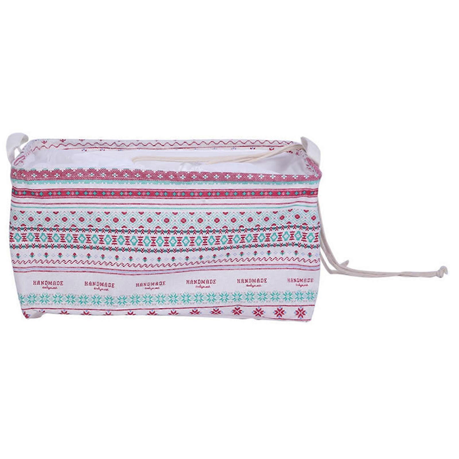 Rectangular Laundry Storage Basket Foldable Waterproof Inner Layer Drawstring for Home Bedroom Dormitory Sundries Books Multicolor