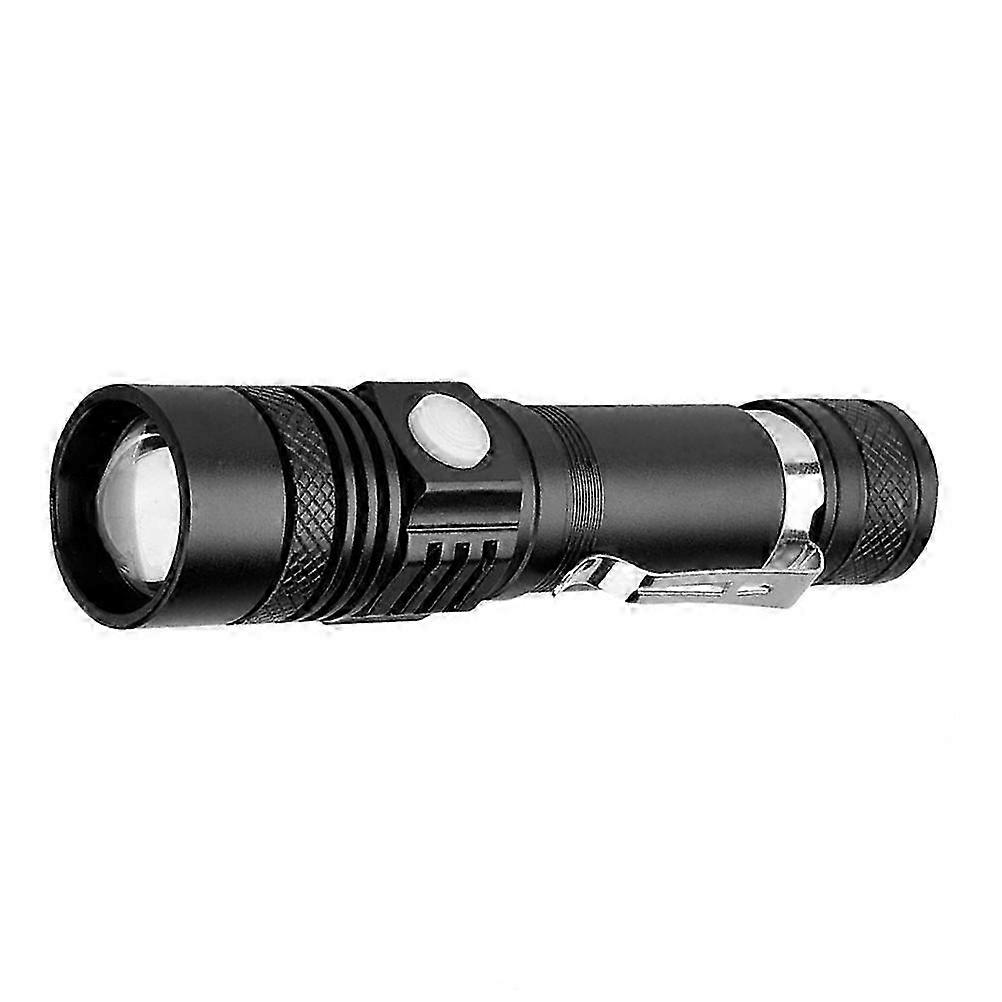 Linterna Zoom Recargable Linterna de Exterior 12.6x2.8cm Negro