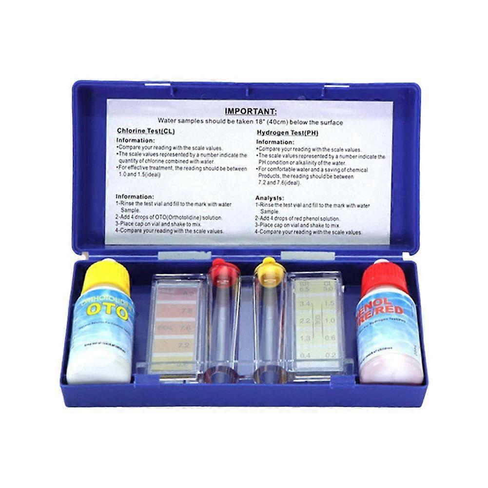 1 Set Swimming Pool Chlorine Water Quality Testing Kit Test Box OTO Testing Pool Bo Tester Test Agent Water Swimming Ref: 8680