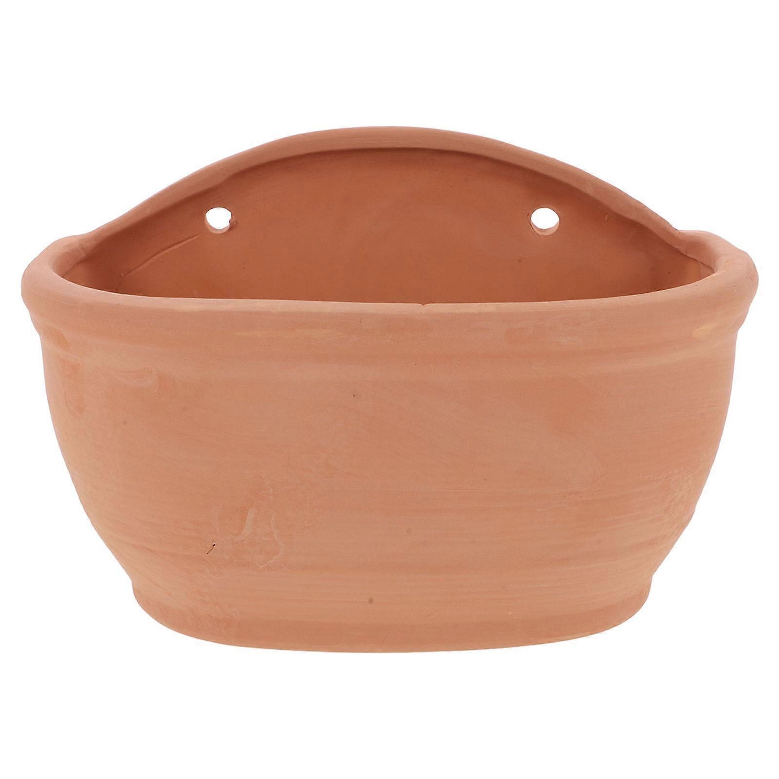 Hanging Wall Planter Indoor Flowerpot For Garden Balcony Use Rectangular Shape Durable Clay Material 1Pack